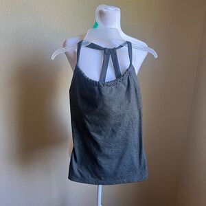 PRANA grey built in bra halter tank top | medium